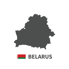 Belarus map flag illustration on white background