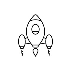 Rocket Launch icon vector stock with white background