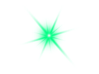 A vibrant green starburst radiating energy against an isolated on transparent background, symbolizing hope, renewal, and the spark of new ideas, perfect for adding a touch of magic and positivity