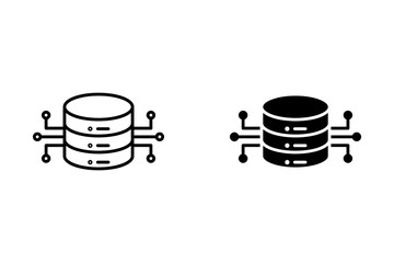 Server and database icon concept on white background