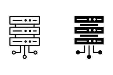 Server and database icon concept on white background