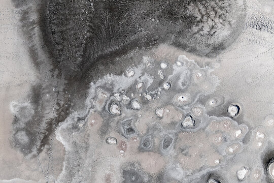 Black and white abstract salt texture background