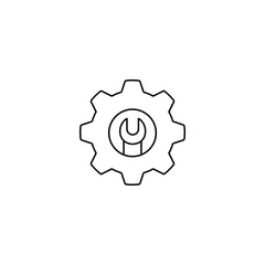 Mechanics outline icon. Can be used for any platform action promotion and advertising mockup. Isolated symbol sign used for: mobile, app, design, web, dev, ui, ux, gui. EPS 10. For your project.