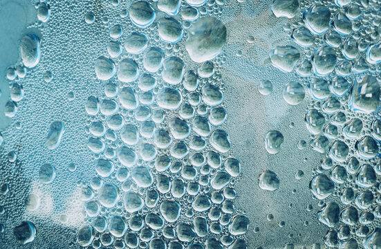 Close-up of water droplets forming intricate patterns
