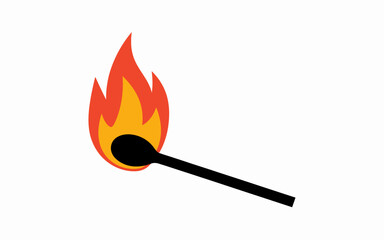 burning match vector illustration