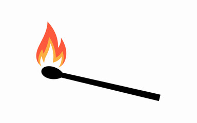 burning match vector illustration