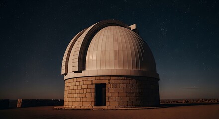 Fototapeta premium Observatory Dome Structure Under a Dark Sky.