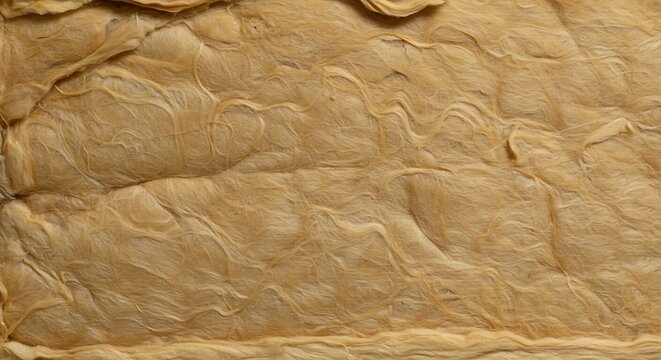 Close-up of beige, fibrous, organic material with textured, wavy patterns