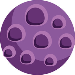 Illustration of a purple planet with craters, perfect for space themed projects
