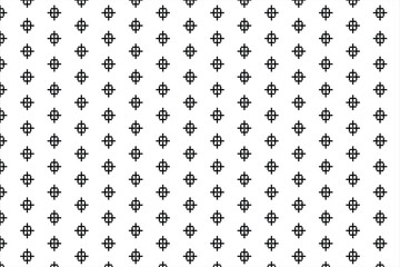 Black and white seamless geometric plus  pattern .