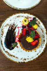 Decadent Dark Chocolate Tart with Glossy Ganache Filling