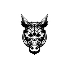 angry boar mascot illustration logo