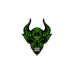 angry green goblin mascot illustration logo
