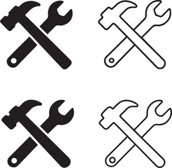 Isolated tools icon set, hardware repair construction utility equipment, editable tools vector art, industrial and handyman icons for craft and workshop buyers