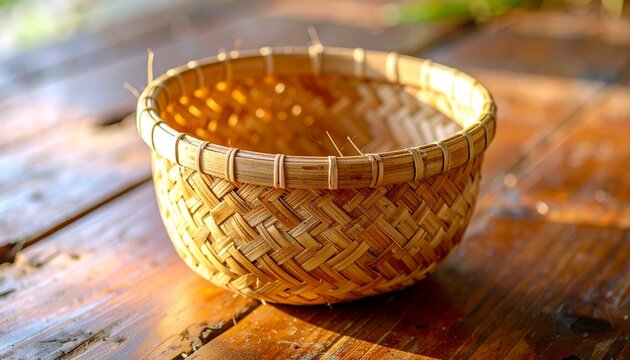 Bilao; A Woven Filipino basket made from bamboo, rattan, and palm leaves, showcasing traditional handcraft, cultural heritage, artisanal weaving, and tropical charm.