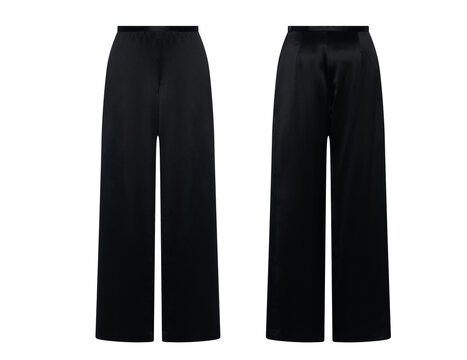 Women's casual clothes Business trousers, Front and back view, Black women's classic trousers, Black pants transparent background