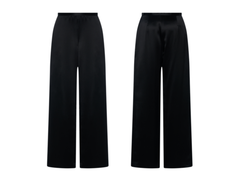 Women's casual clothes Business trousers, Front and back view, Black women's classic trousers, Black pants transparent background