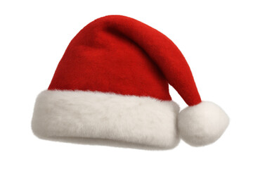 Santa hat representing christmas holiday, festive celebration, and winter season on transparent background