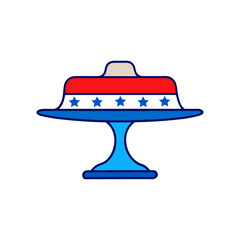 Patriotic cake stand with stars and stripes design