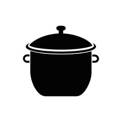 Simple outline icon of a cooking pot with lid