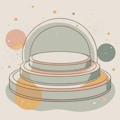 Tiered Podium with Abstract Circles and Speckles stage