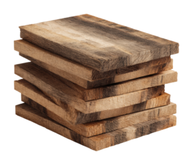Wood planks stacked for crafting workshop woodworking isolated on transparent background