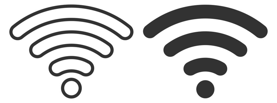 Wi-Fi signal icon. Wireless internet and network connection symbol on transparent background