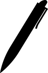 Black pen, pencil, writing instrument, and stationery icon minimalist office tool and education symbol in flat style, isolated vector for design and print