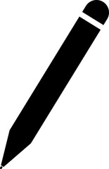 Black pen, pencil, writing instrument, and stationery icon minimalist office tool and education symbol in flat style, isolated vector for design and print