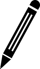 Black pen, pencil, writing instrument, and stationery icon minimalist office tool and education symbol in flat style, isolated vector for design and print