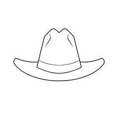 Cowboy hat clip art hand drawn black and white