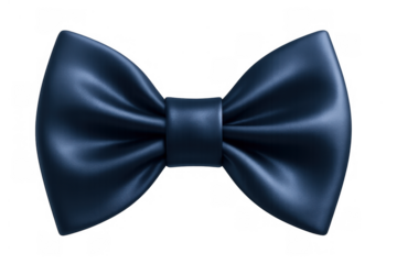 Blue bow tie representing elegance and formal fashion accessory, classic dark silk satin clothing item