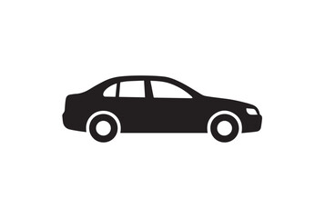 Fototapeta premium Dark Gray Sedan Car Icon Silhouette for Transportation and Automotive Graphics