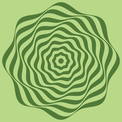 Green circular wavy line background