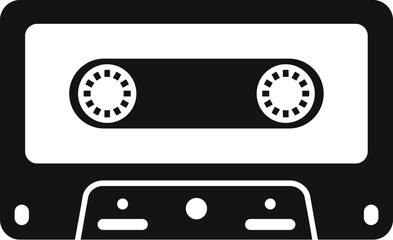 Black and white audio cassette tape evoking nostalgia for vintage music and technology