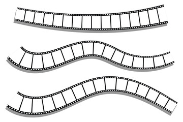 Fototapeta premium Old retro tape film video movies, Grunge vintage film strip for photo video filming . Long vector Film strip icon isolated on a white background. eps 10 