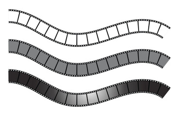 Fototapeta premium Old retro tape film video movies, Grunge vintage film strip for photo video filming . Old grunge movie film long strip set, vintage filmstrip roll frame, vector photo background. eps 10 