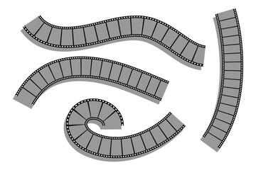 Fototapeta premium Vector Movie film long strip, seamless vintage filmstrip roll frame. Video or movie filmstrip overlay, cinema or photograph camera long film strip . Pattern of photo film strip frame . eps 10