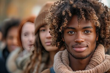 Young people smiling and promoting equality, diversity, and multiculturalism