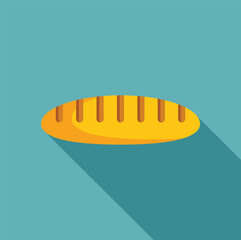 Crusty french bread loaf, casting a long shadow, simple yet delicious bakery icon