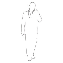Man On Phone Outline