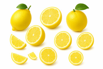 set of lemons isolated