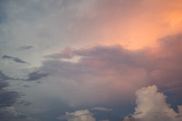 Pink and Gray Clouds at Sunset