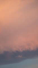 Pastel Sky with Pink and Blue Clouds