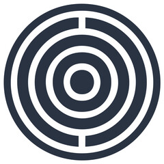 Geometric dark blue circular maze design