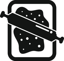 Rolling pin flattening dough, perfect for baking cookies, pastries, or pasta