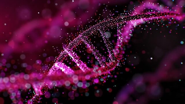 Colorful abstract digital representation of dna helix - Powered by Adobe