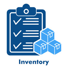 Inventory Icon. Outline Color Icon Style for Product Stock Control and Management.