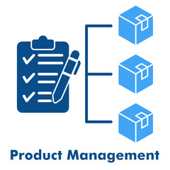 Product Management Icon. Outline Color Icon Style for Inventory Planning.