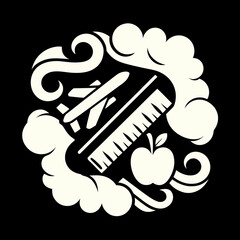 Education and travel icon concept